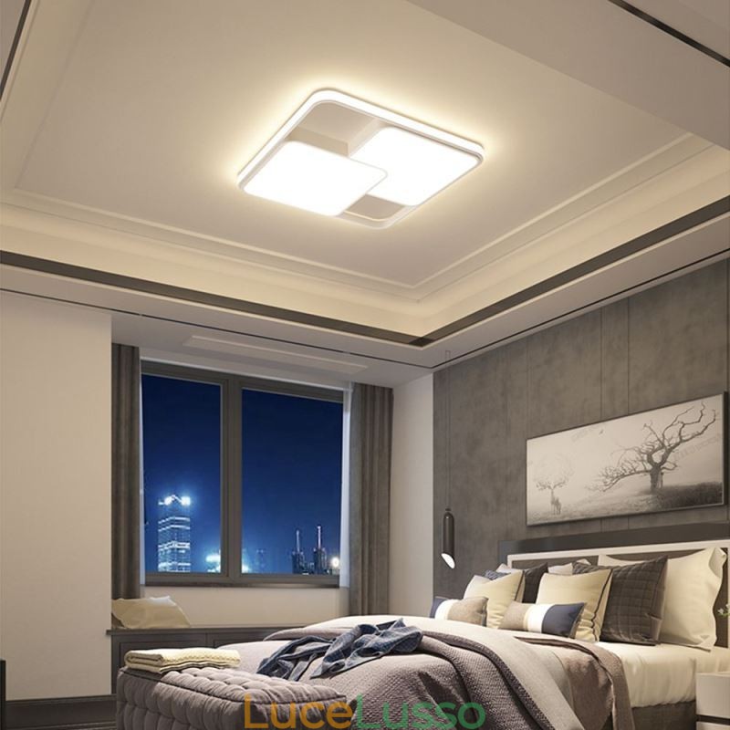 Moderna lampada da soffitto geometrica a filo con decorazione in acrilico