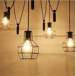Sala da pranzo Seduta Lampadario Lampade e lanterne americane in stile country Sollevamento Piccole gabbie Droplight