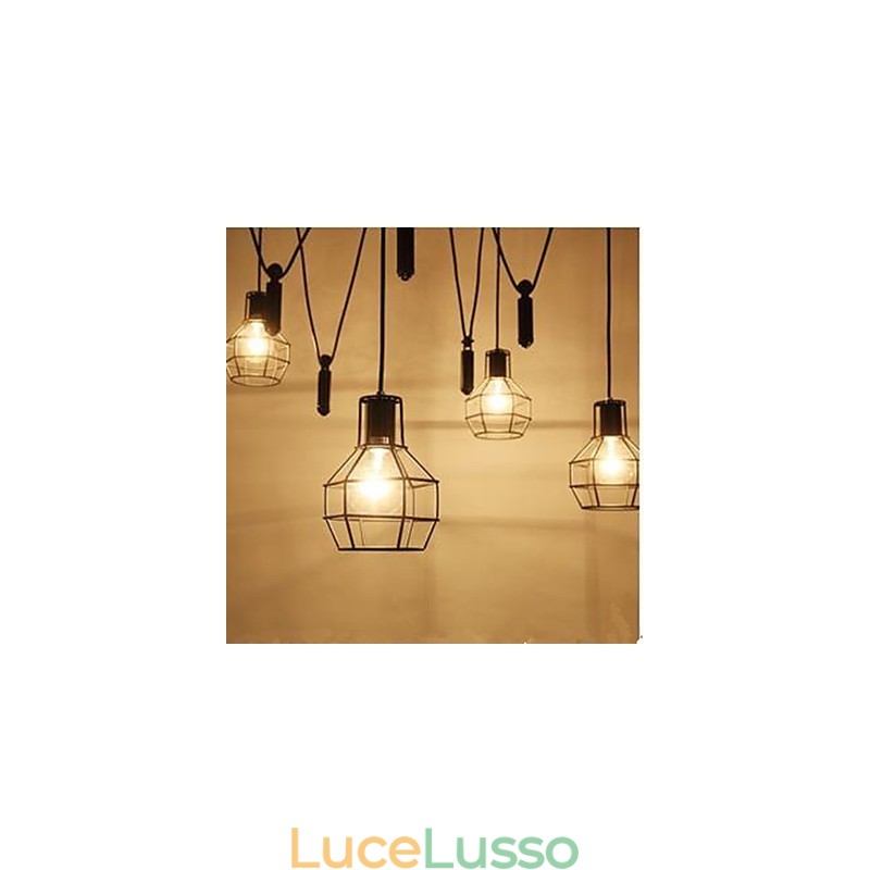 Sala da pranzo Seduta Lampadario Lampade e lanterne americane in stile country Sollevamento Piccole gabbie Droplight