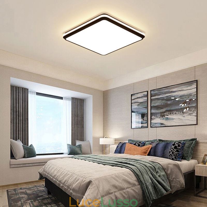Lampada da soffitto a filo quadrata minimalista, illuminazione moderna in acrilico