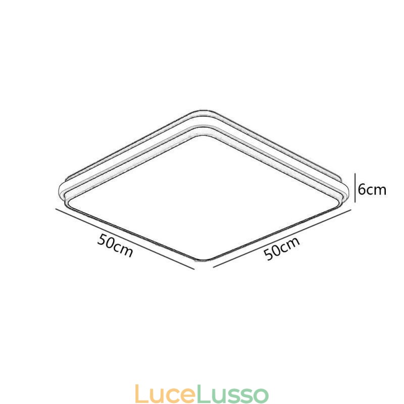 Lampada da soffitto a filo quadrata minimalista, illuminazione moderna in acrilico