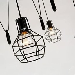 Sala da pranzo Seduta Lampadario Lampade e lanterne americane in stile country Sollevamento Piccole gabbie Droplight
