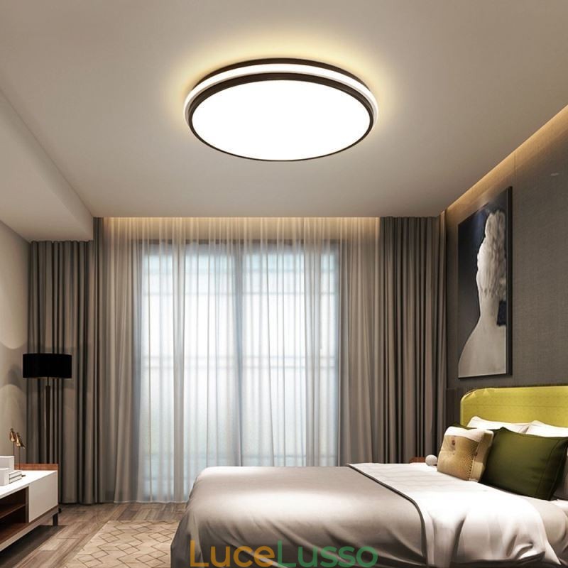 Lampada da soffitto circolare minimalista a filo, illuminazione moderna in acrilico