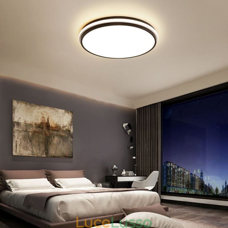 Lampada da soffitto circolare minimalista a filo, illuminazione moderna in acrilico