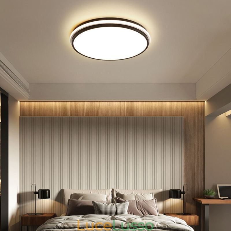 Lampada da soffitto circolare minimalista a filo, illuminazione moderna in acrilico