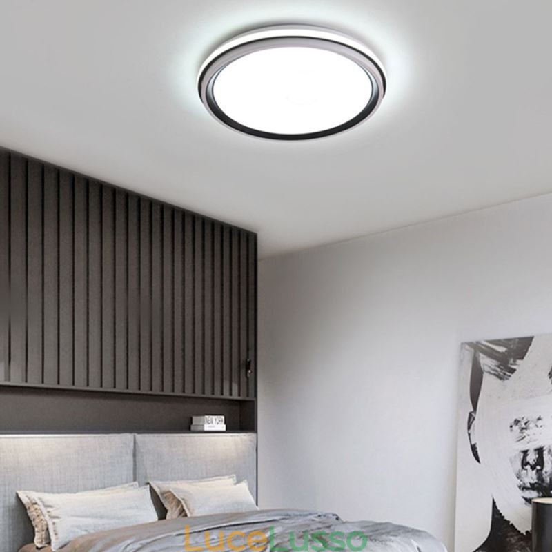 Lampada da soffitto circolare minimalista a filo, illuminazione moderna in acrilico