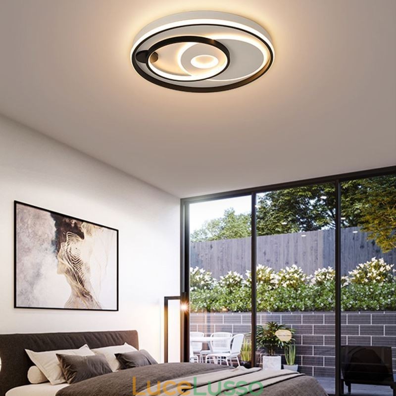 Lampada da soffitto moderna acrilica rotonda sovrapposta