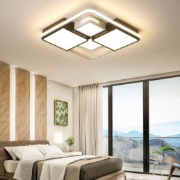 Lampada da soffitto moderna a filo in acrilico quadrato bianco e nero