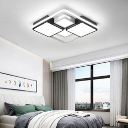Lampada da soffitto moderna a filo in acrilico quadrato bianco e nero