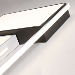 Lampada da soffitto moderna a filo in acrilico quadrato bianco e nero
