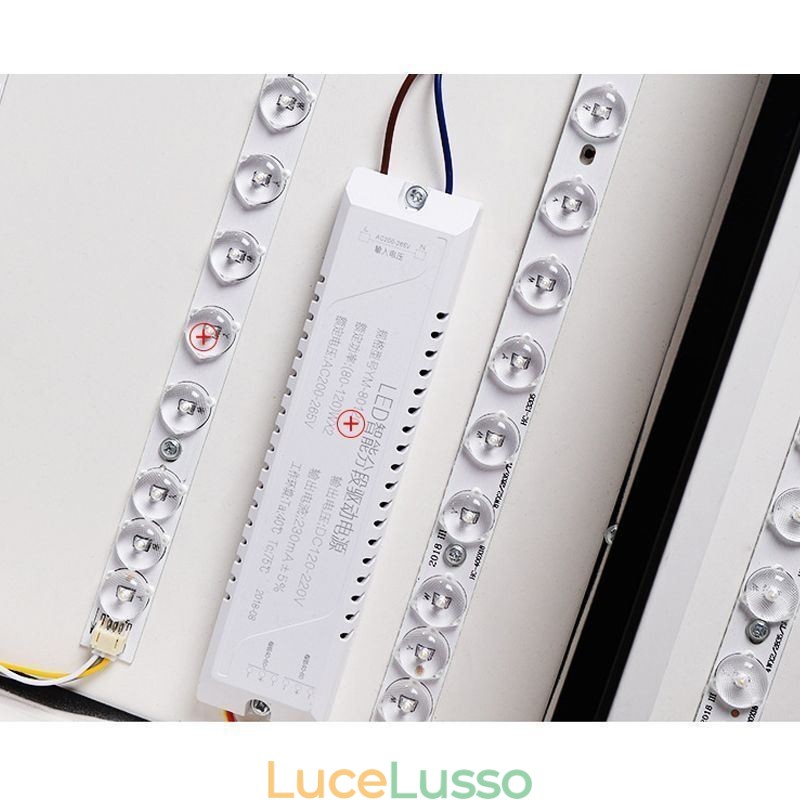 Lampada da soffitto moderna a filo in acrilico quadrato bianco e nero