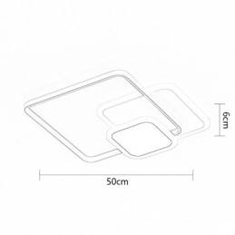 Plafoniera decorativa da soffitto con montaggio a filo, con cornici quadrate