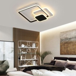 Plafoniera decorativa da soffitto con montaggio a filo, con cornici quadrate
