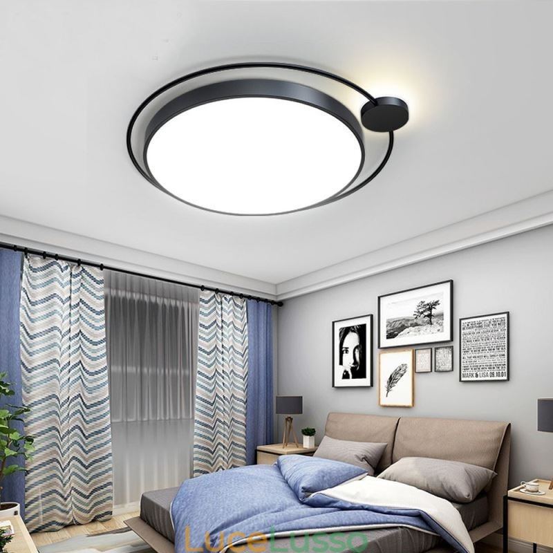 Lampada da soffitto in acrilico con montaggio a filo rotondo in stile semplice