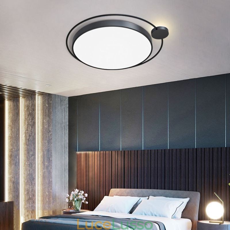 Lampada da soffitto in acrilico con montaggio a filo rotondo in stile semplice