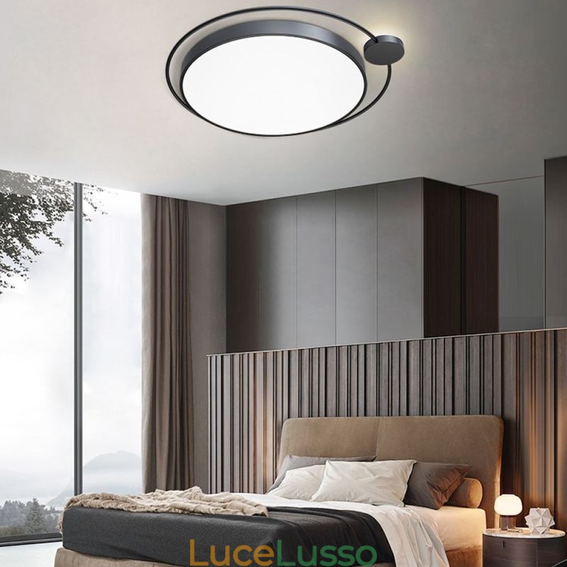 Lampada da soffitto in acrilico con montaggio a filo rotondo in stile semplice