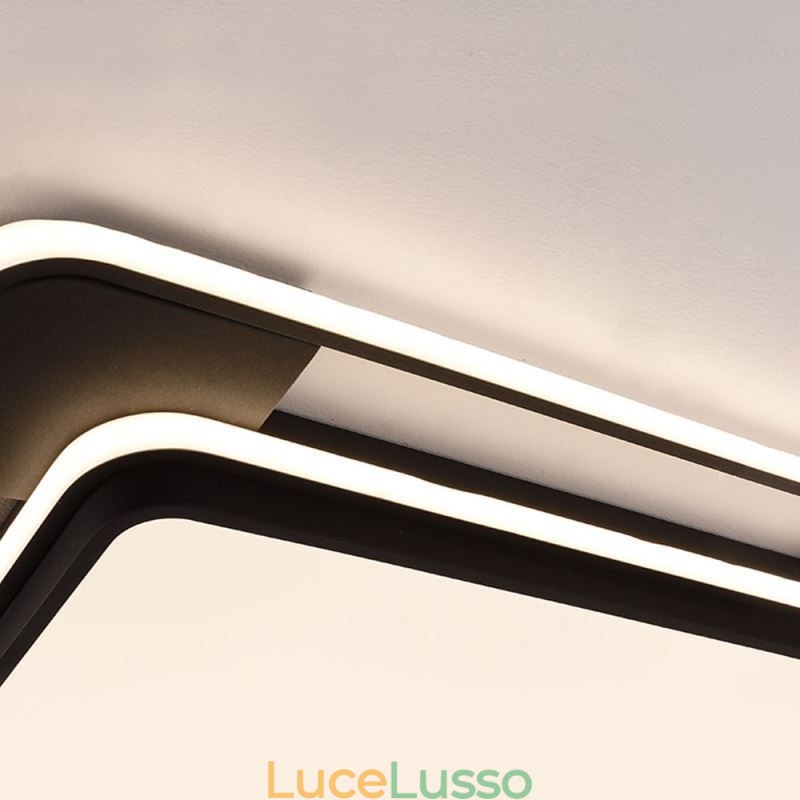Moderna illuminazione minimalista da soffitto a filo quadrata