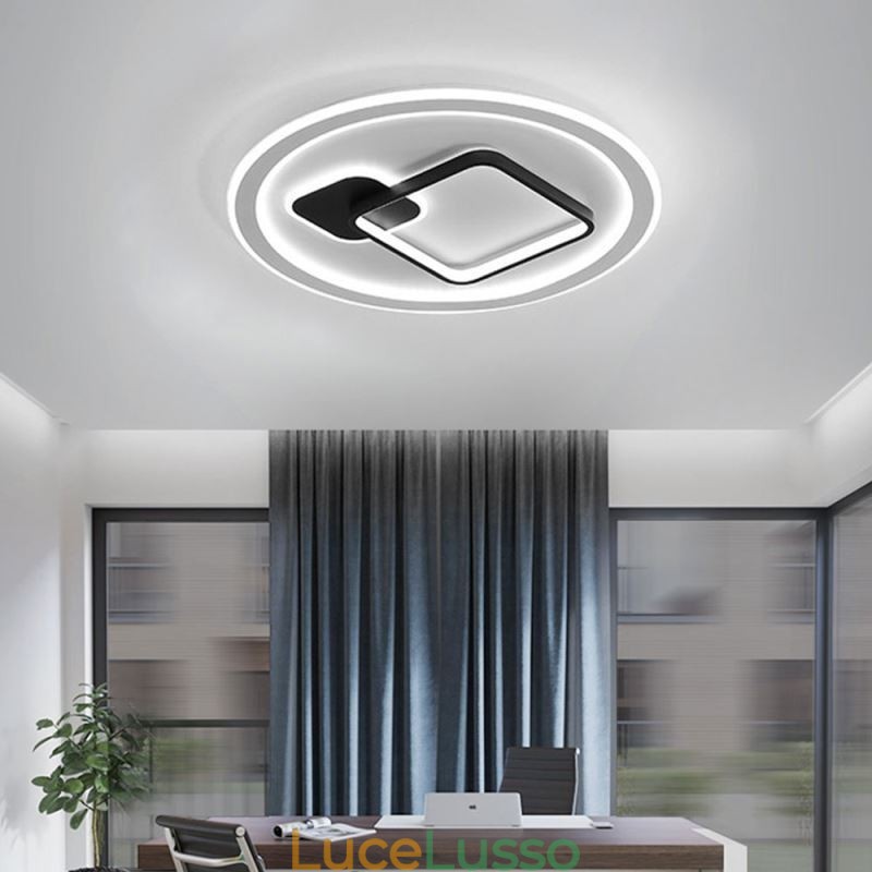 Lampada da soffitto moderna minimalista rotonda e quadrata con montaggio a filo