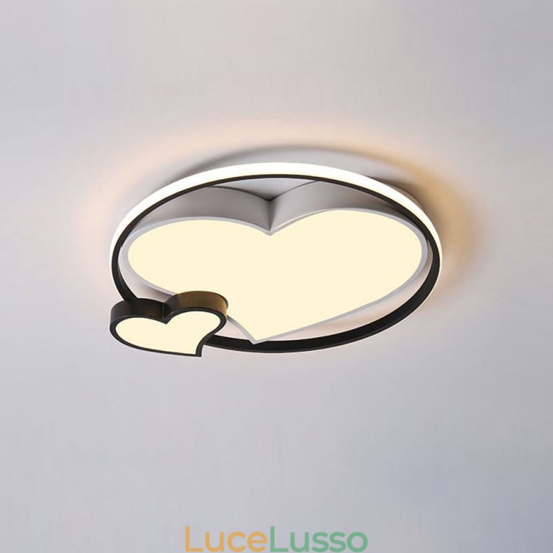 Lampada da soffitto a filo Double Hearts Illuminazione decorativa