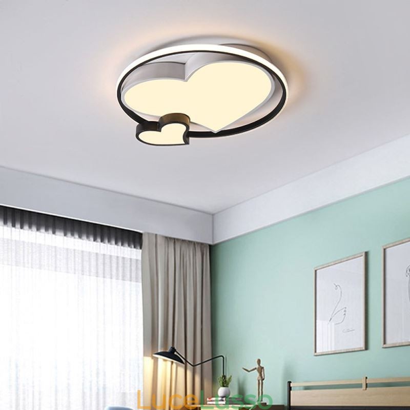 Lampada da soffitto a filo Double Hearts Illuminazione decorativa