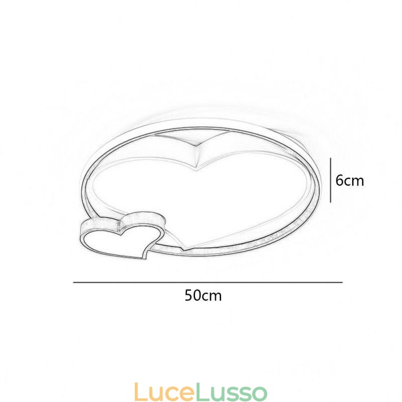 Lampada da soffitto a filo Double Hearts Illuminazione decorativa