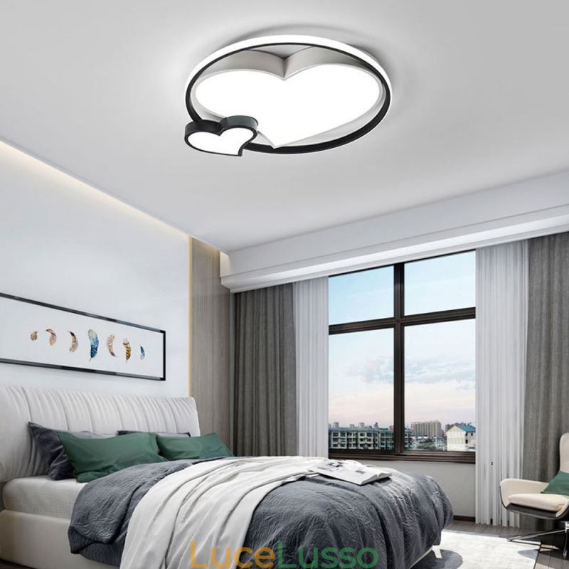 Lampada da soffitto a filo Double Hearts Illuminazione decorativa