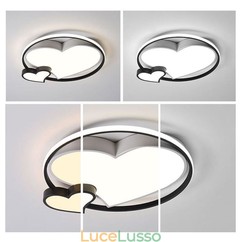 Lampada da soffitto a filo Double Hearts Illuminazione decorativa