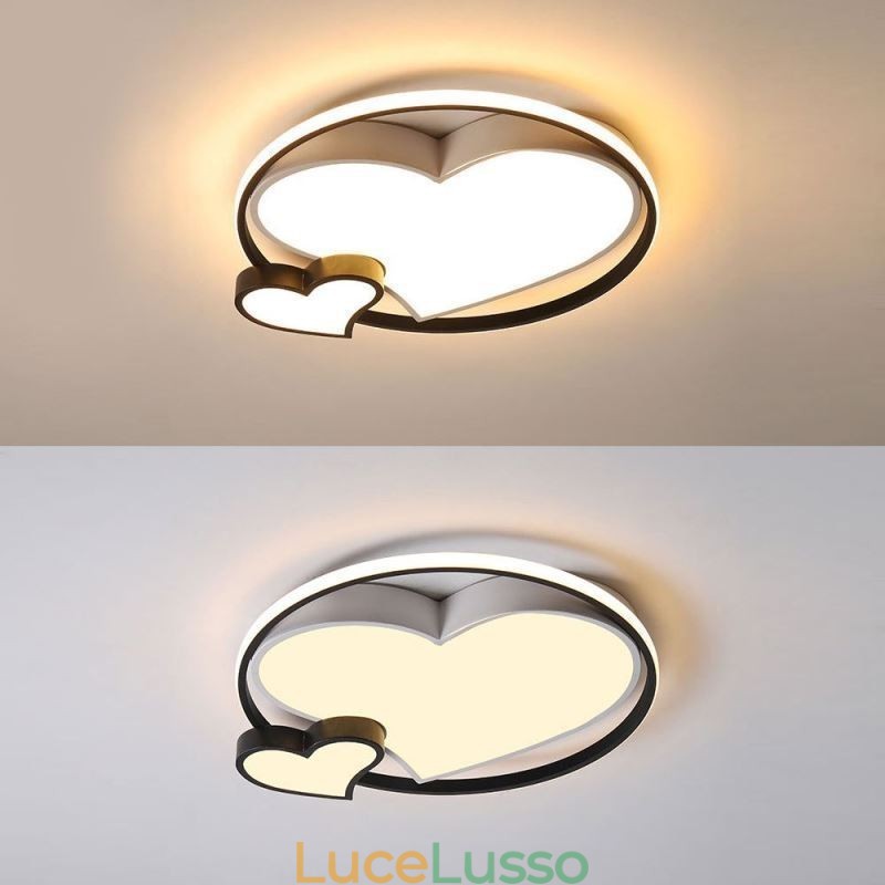Lampada da soffitto a filo Double Hearts Illuminazione decorativa