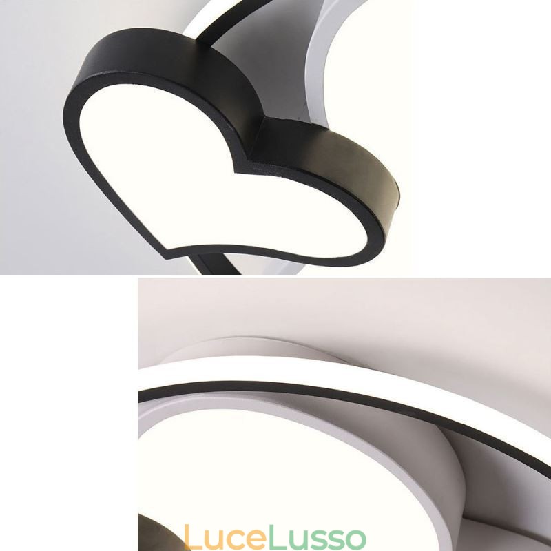 Lampada da soffitto a filo Double Hearts Illuminazione decorativa
