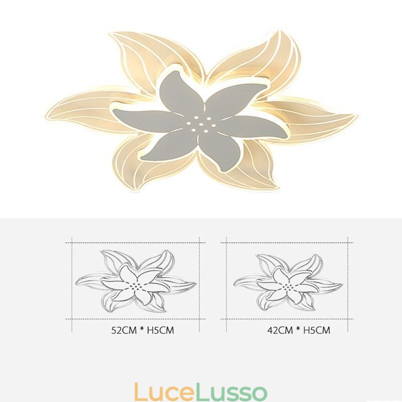 Elegante lampada da soffitto a filo con fiore, illuminazione decorativa unica