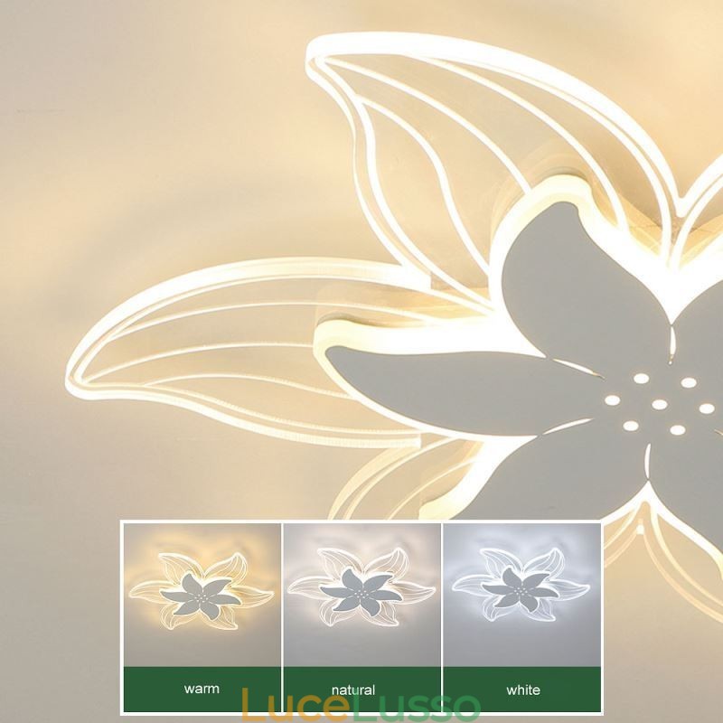 Elegante lampada da soffitto a filo con fiore, illuminazione decorativa unica
