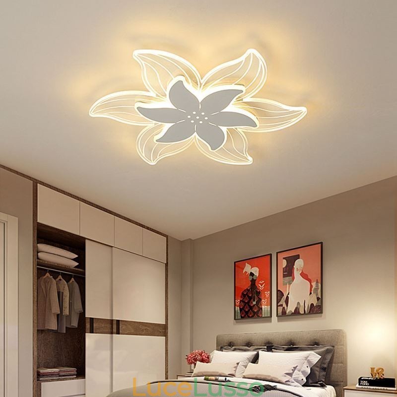 Elegante lampada da soffitto a filo con fiore, illuminazione decorativa unica
