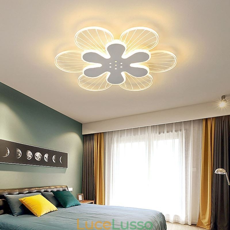 Moderna plafoniera decorativa a forma di fiore con montaggio a filo