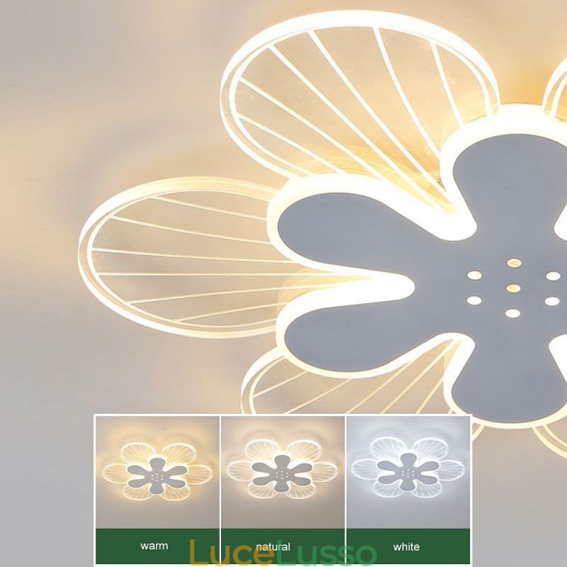 Moderna plafoniera decorativa a forma di fiore con montaggio a filo