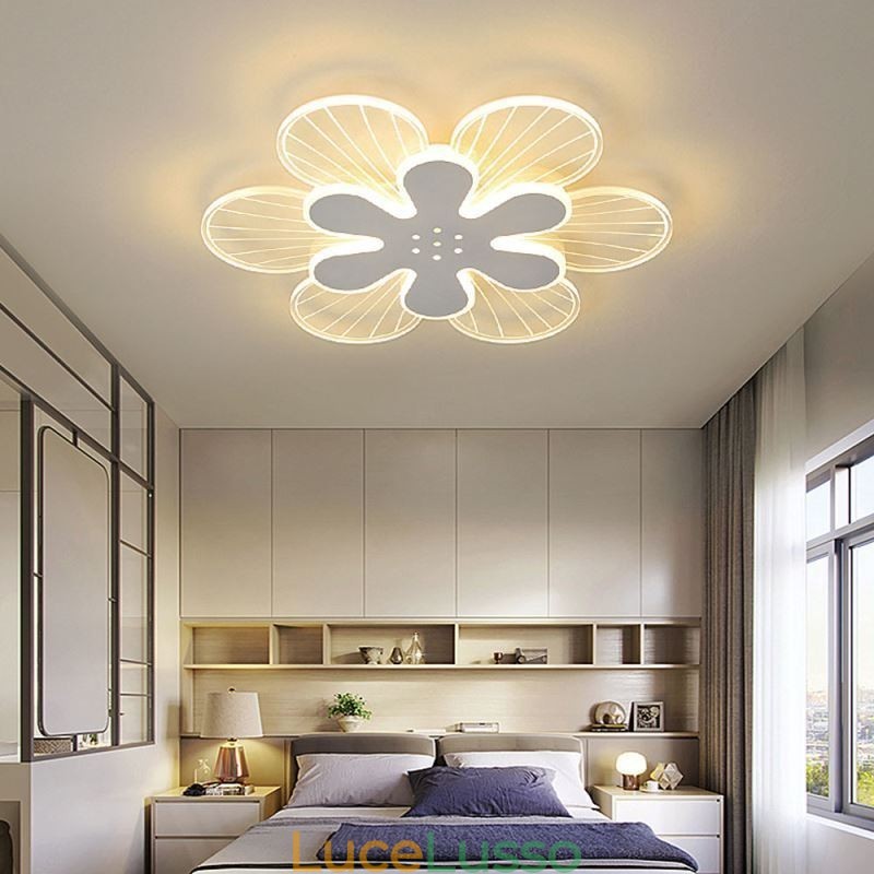 Moderna plafoniera decorativa a forma di fiore con montaggio a filo