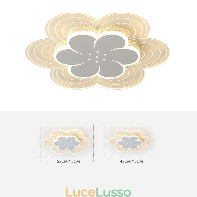 Splendida lampada da soffitto a petalo con montaggio a filo, luce acrilica minimalista