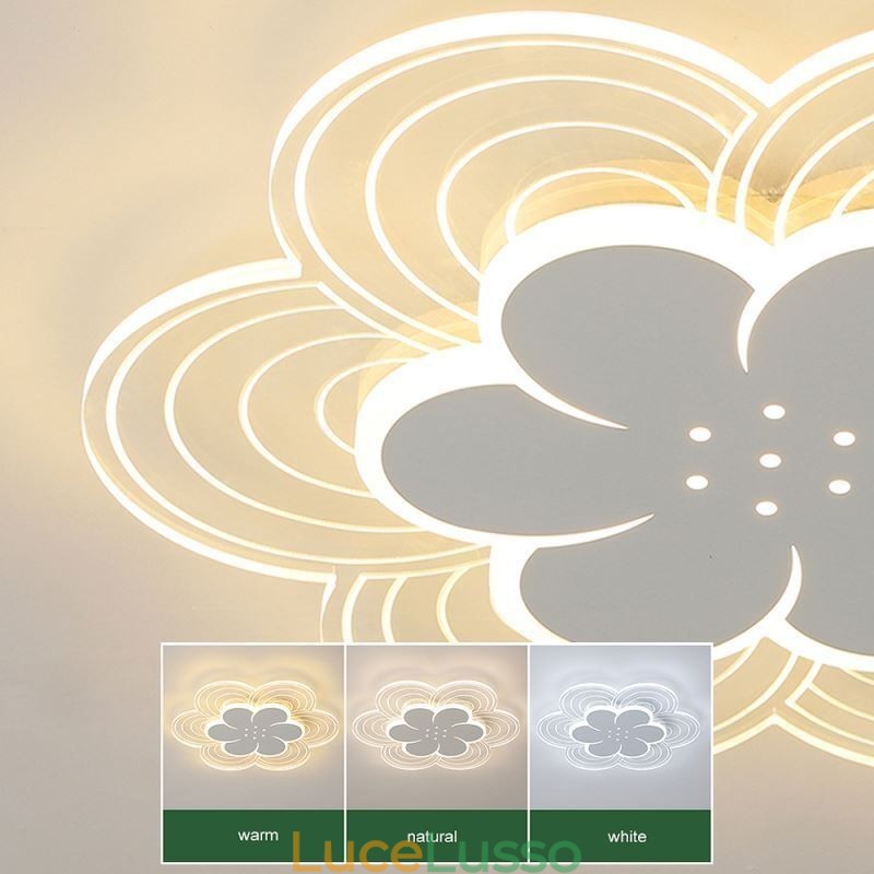 Splendida lampada da soffitto a petalo con montaggio a filo, luce acrilica minimalista
