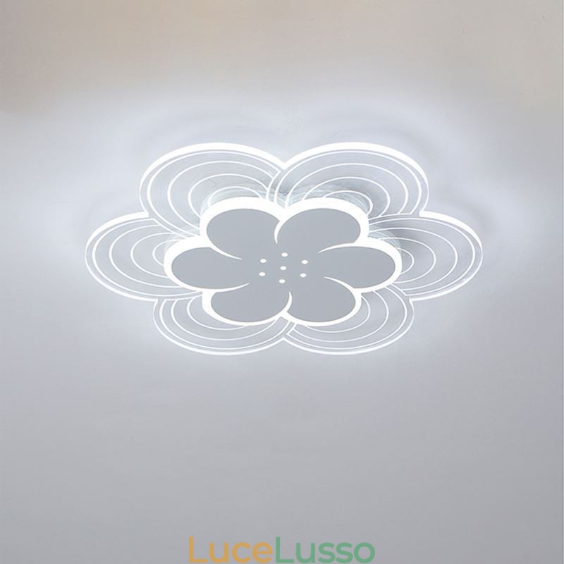 Splendida lampada da soffitto a petalo con montaggio a filo, luce acrilica minimalista
