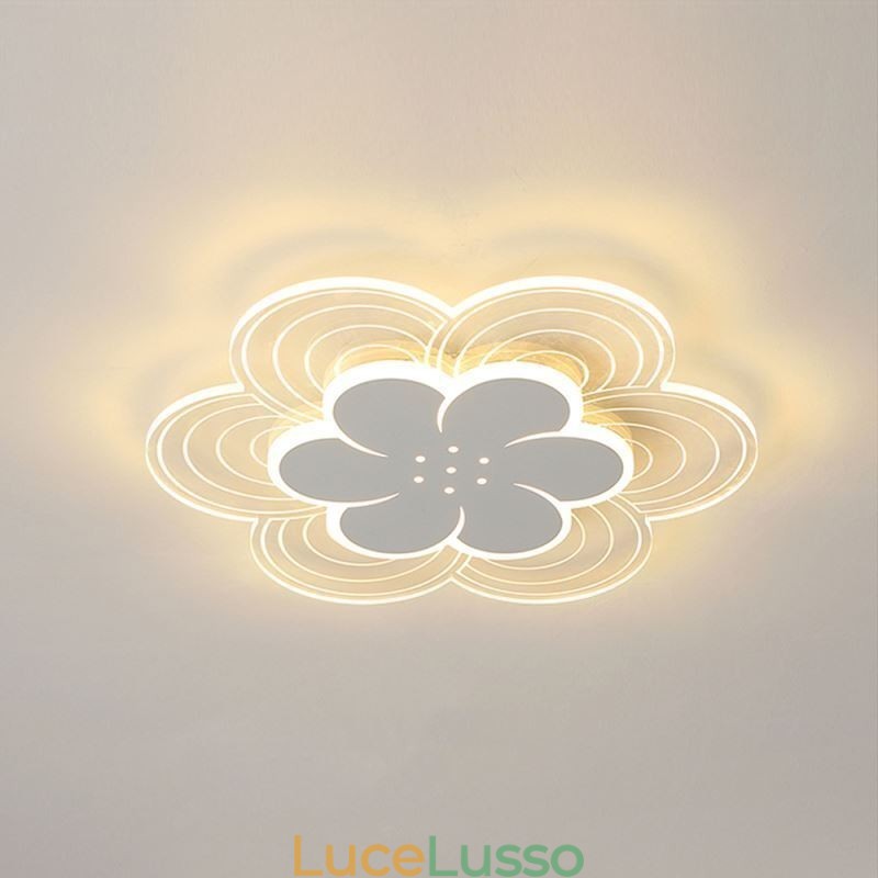 Splendida lampada da soffitto a petalo con montaggio a filo, luce acrilica minimalista