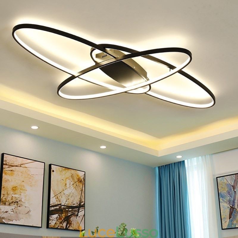 Lampada da soffitto moderna ovale a filo, lampada decorativa in acrilico