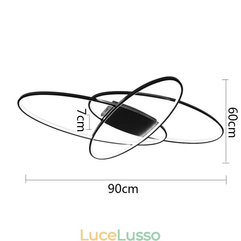 Lampada da soffitto moderna ovale a filo, lampada decorativa in acrilico