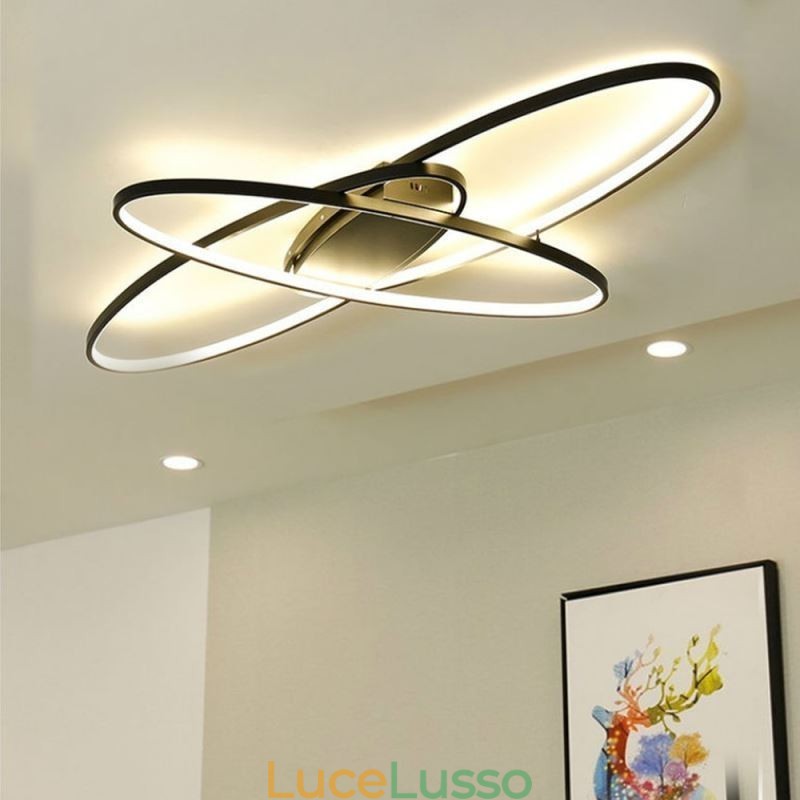 Lampada da soffitto moderna ovale a filo, lampada decorativa in acrilico
