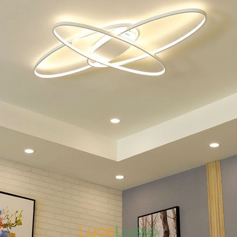 Lampada da soffitto moderna ovale a filo, lampada decorativa in acrilico