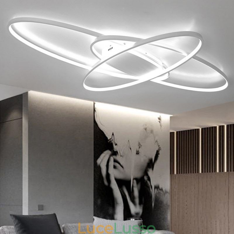 Lampada da soffitto moderna ovale a filo, lampada decorativa in acrilico