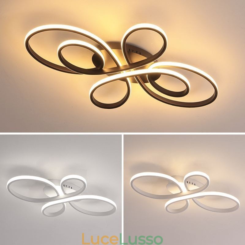Moderna plafoniera a filo con design floreale, illuminazione decorativa