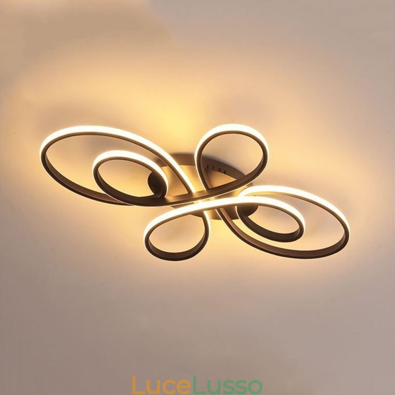 Moderna plafoniera a filo con design floreale, illuminazione decorativa