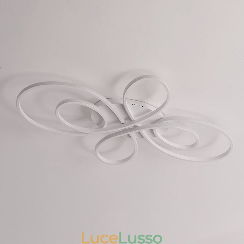Moderna plafoniera a filo con design floreale, illuminazione decorativa