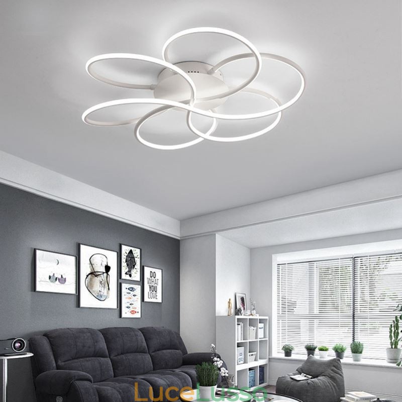 Lampada da soffitto lineare a filo, design moderno a forma di fiore