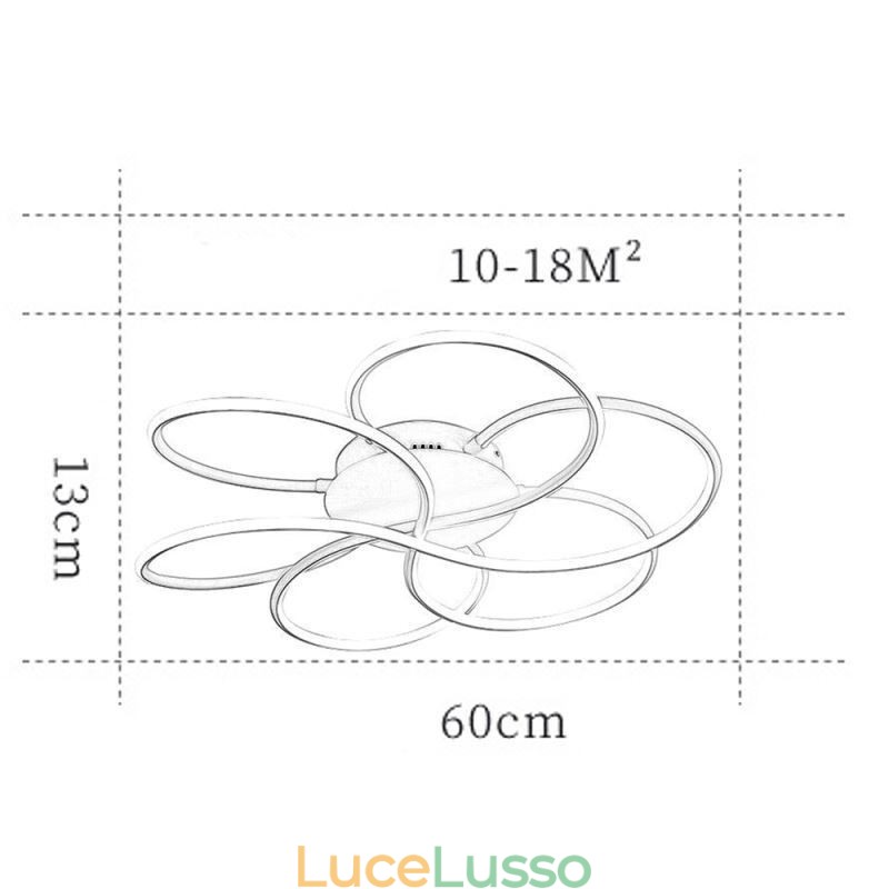Lampada da soffitto lineare a filo, design moderno a forma di fiore