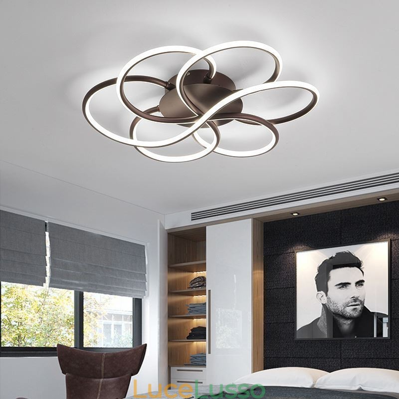 Lampada da soffitto lineare a filo, design moderno a forma di fiore